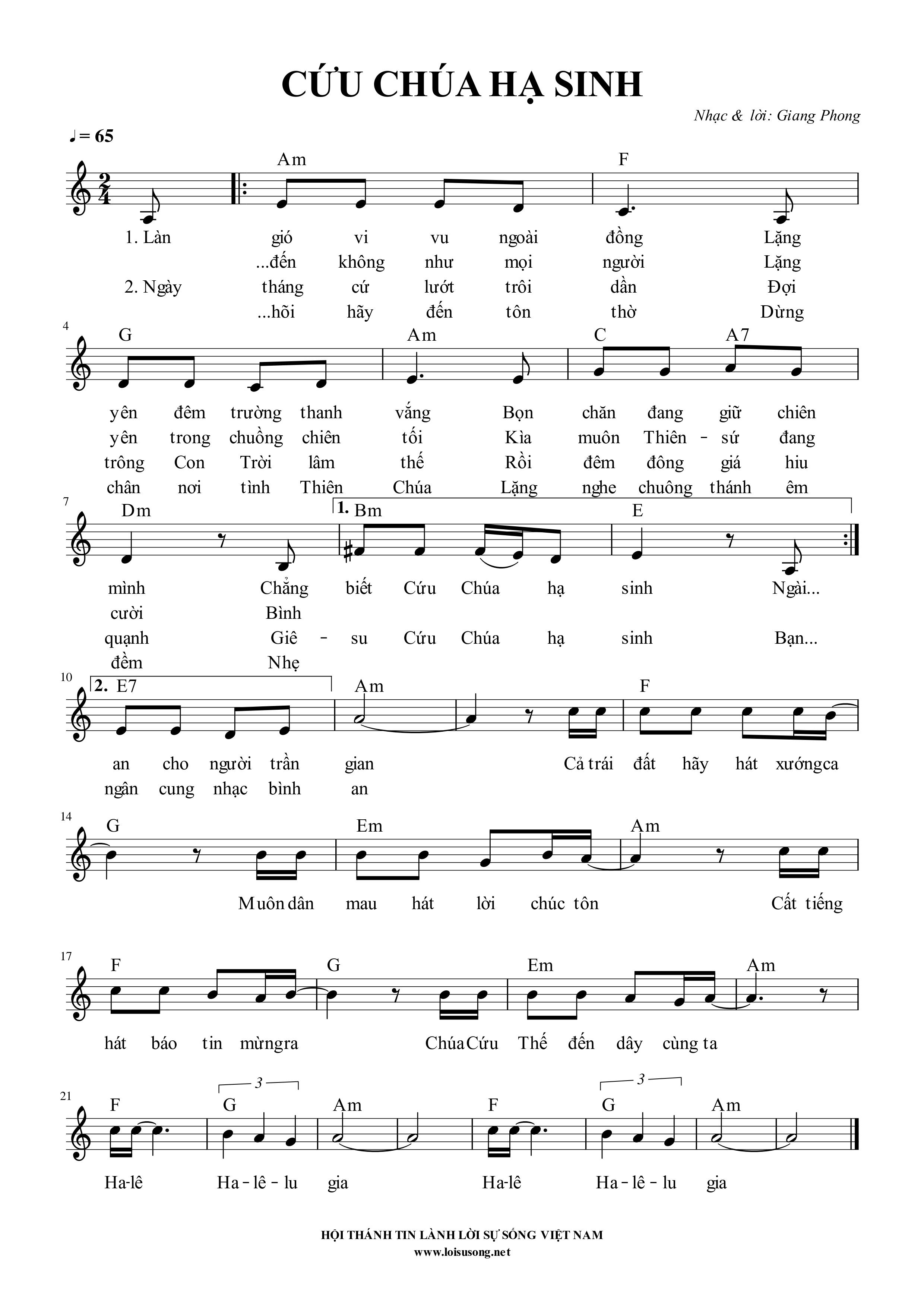 Cứu Chúa hạ sinh sheet bài hát