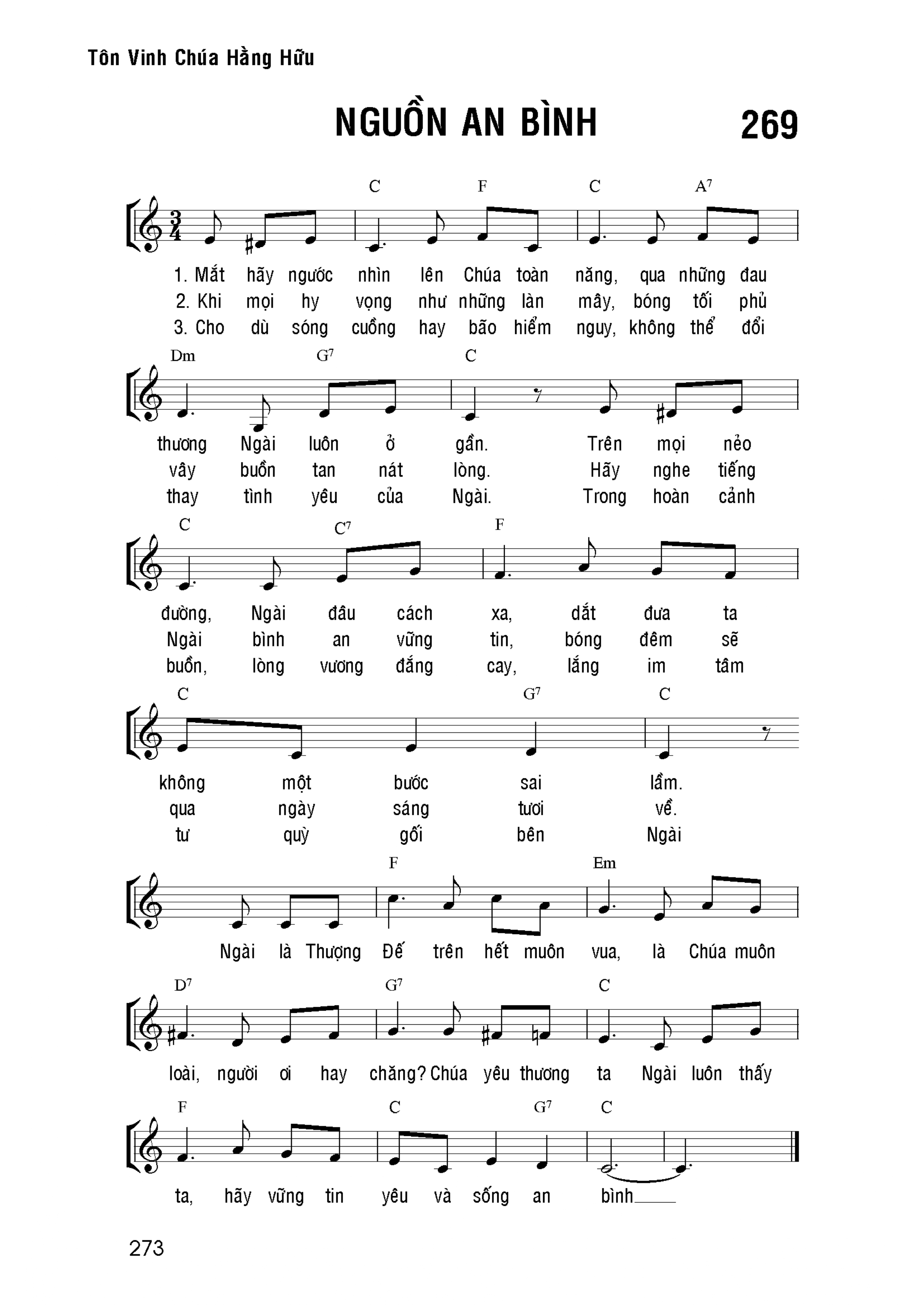 Nguồn an bình sheet bài hát
