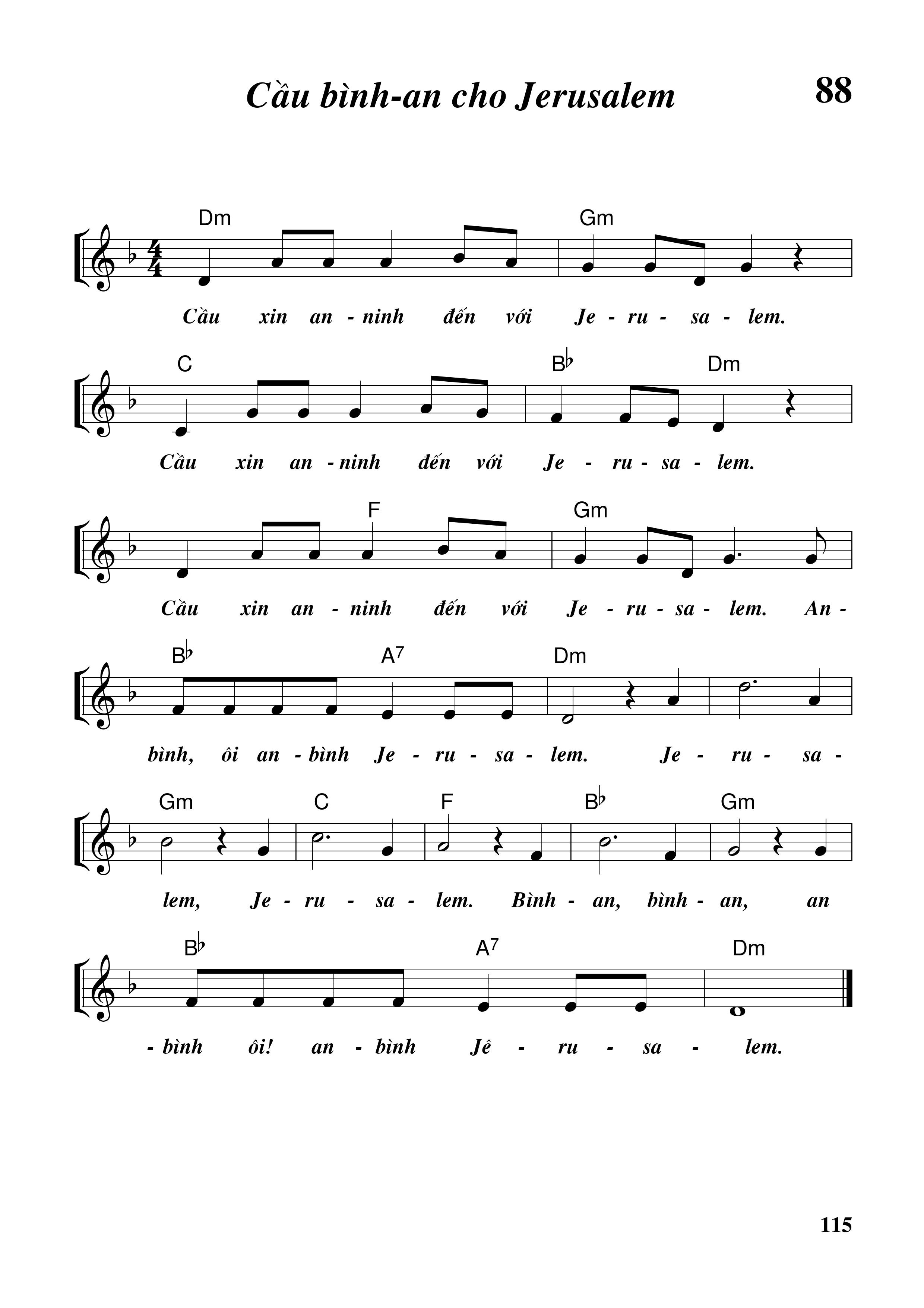 Cầu xin an ninh đến với quê hương Việt Nam sheet bài hát