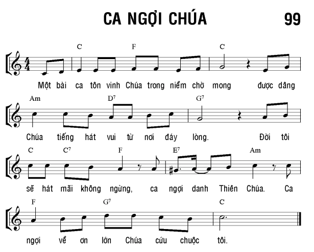 Ca ngợi Chúa sheet bài hát