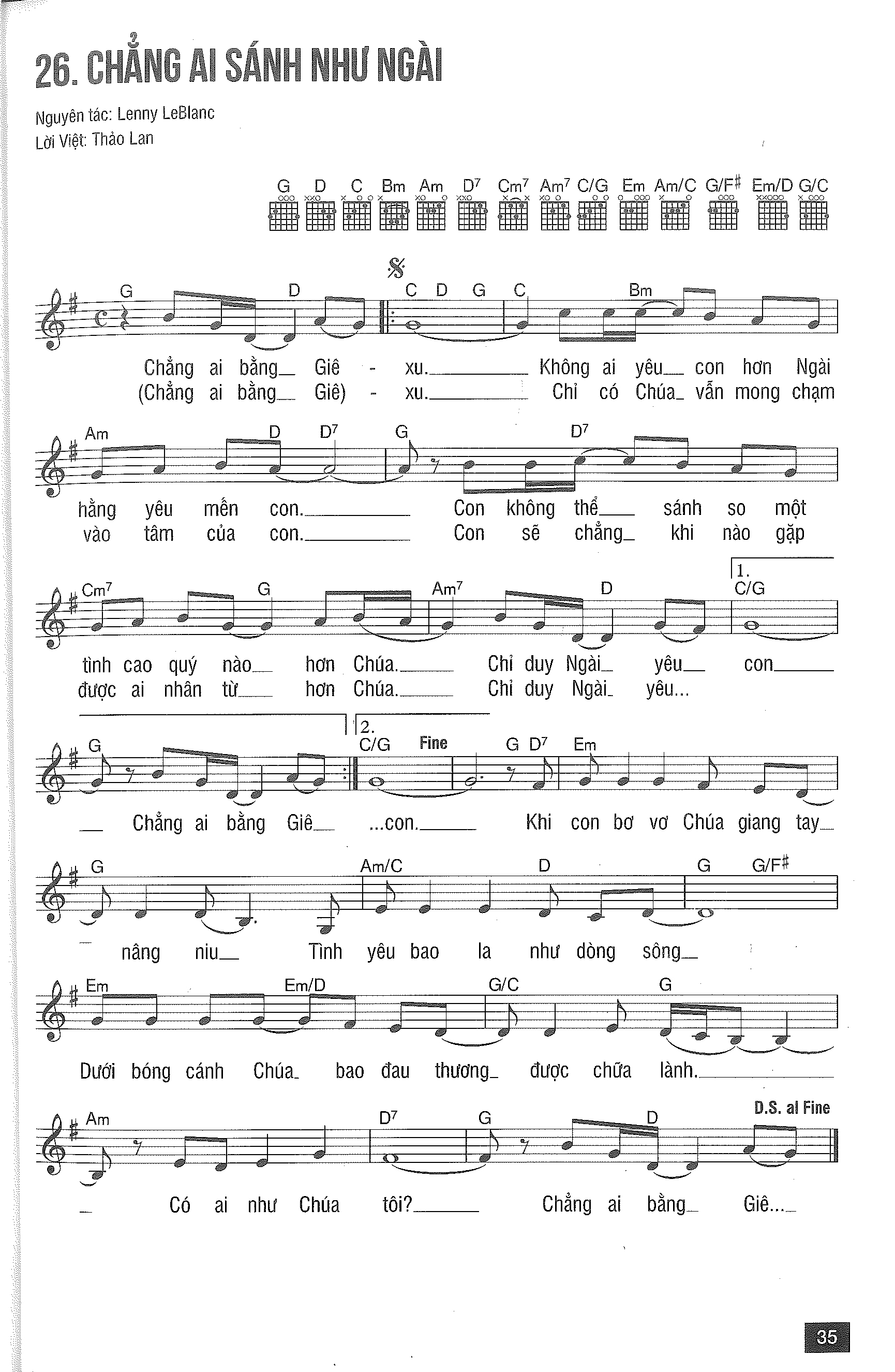 Chẳng ai bằng Giê Xu ( There is none like you ) sheet bài hát