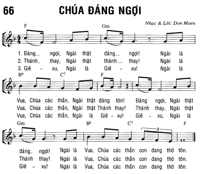 Chúa Đáng Ngợi sheet bài hát