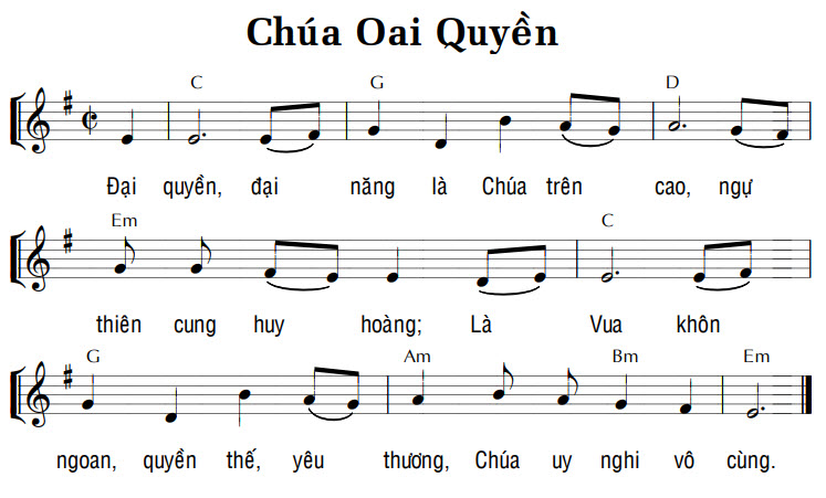 Chúa oai quyền sheet bài hát