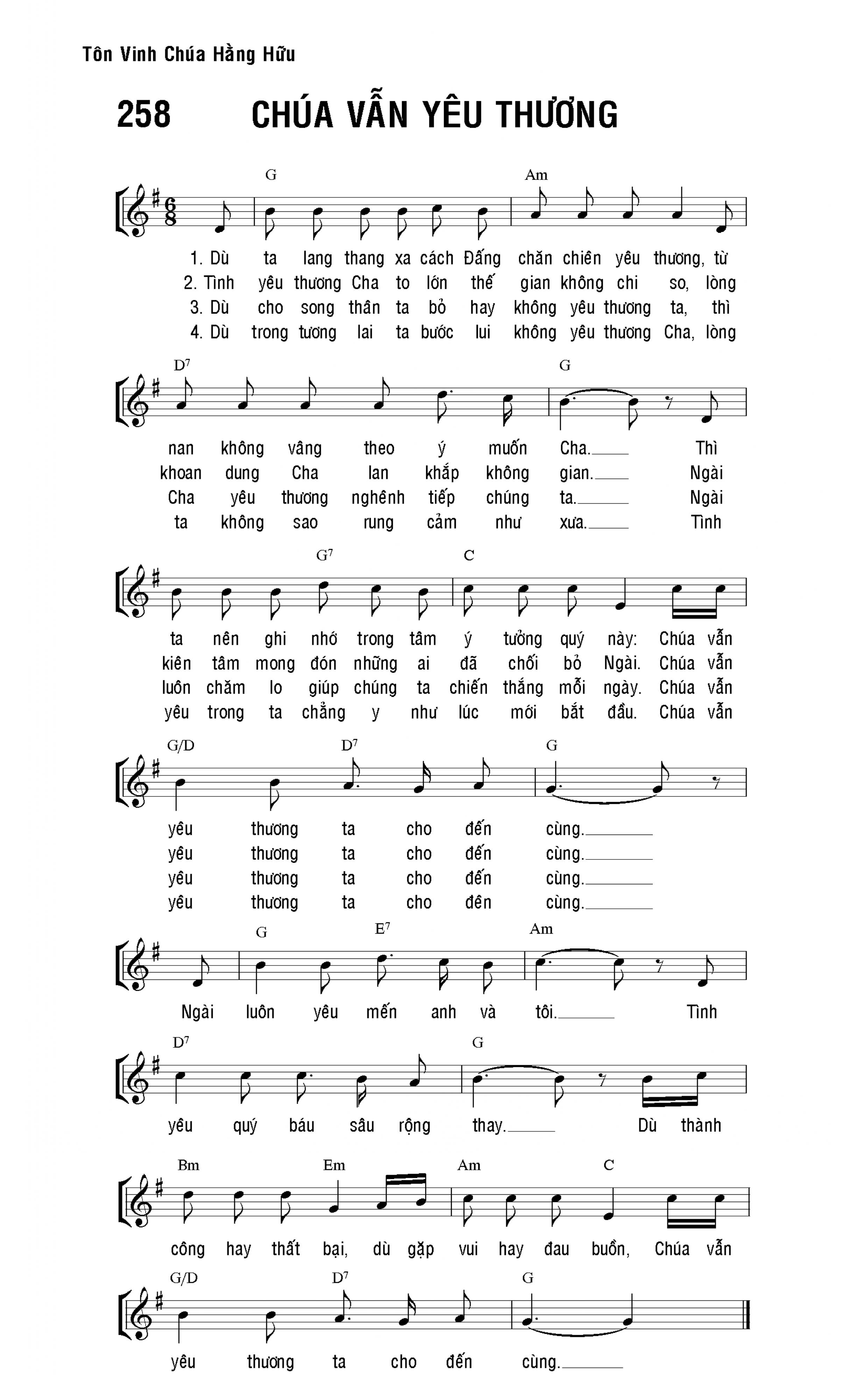 Chúa vẫn yêu thương sheet bài hát