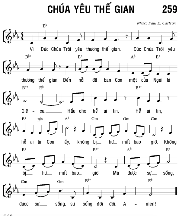 Chúa yêu thế gian sheet bài hát