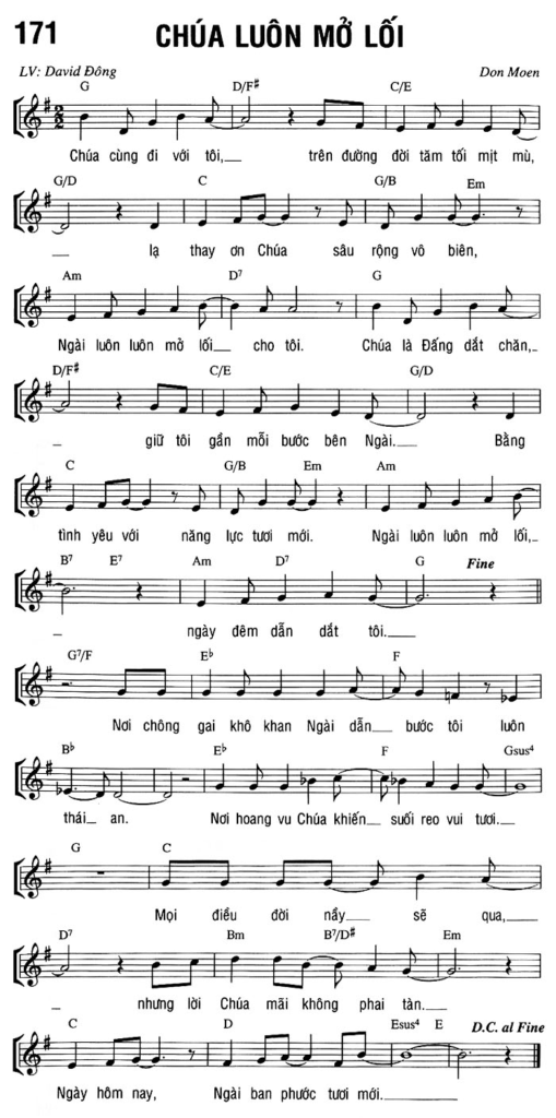 Chúa cùng đi với tôi sheet bài hát