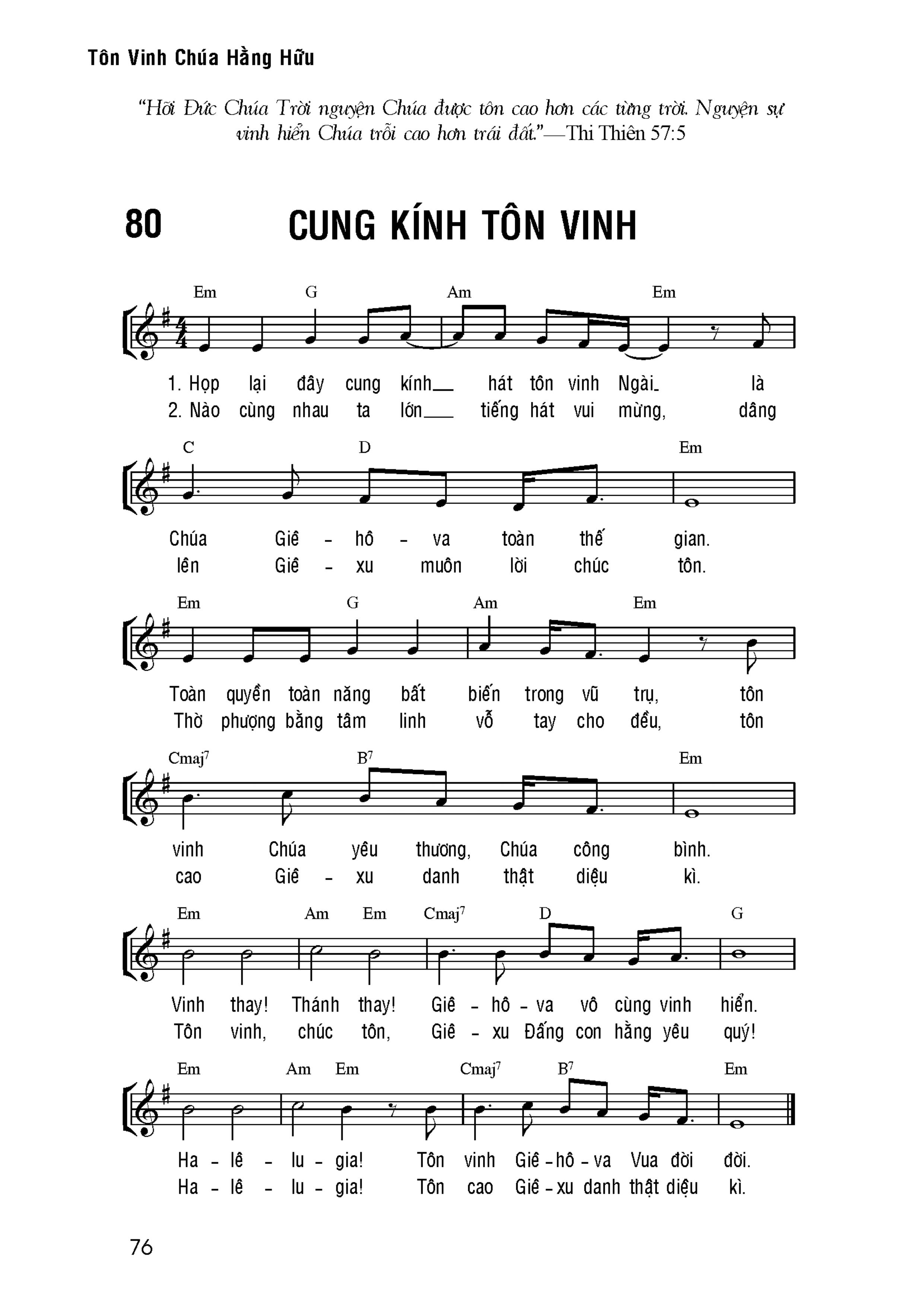Cung kính tôn vinh sheet bài hát