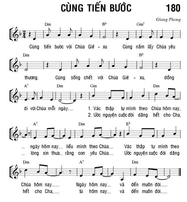 Cùng tiến bước sheet bài hát