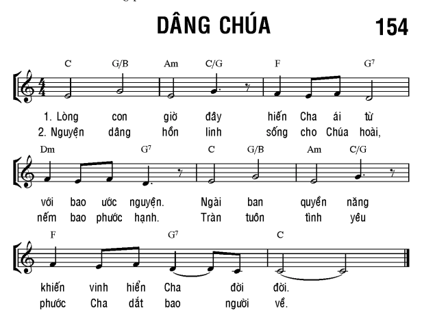 Dâng Chúa sheet bài hát