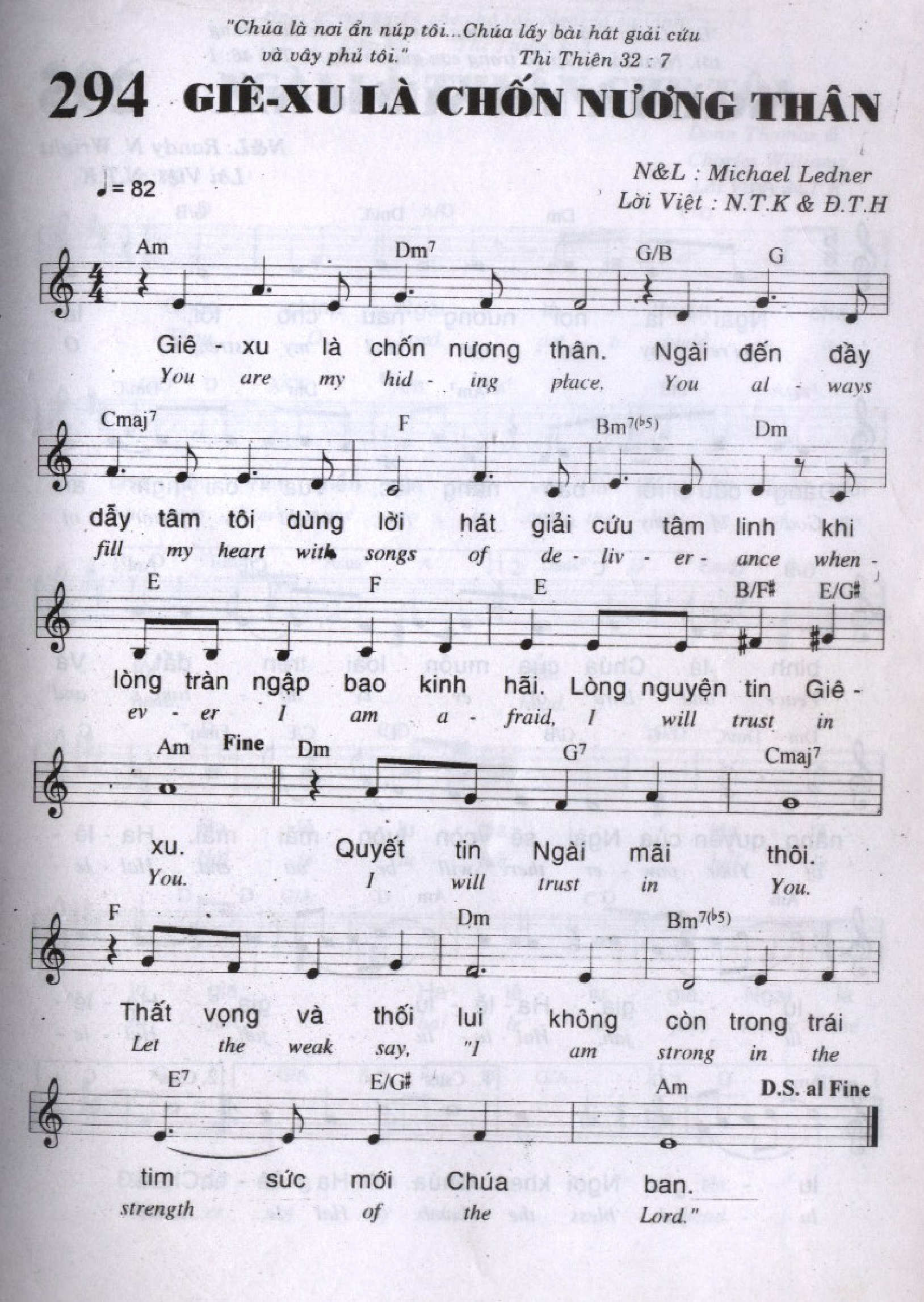Giê Xu là chốn nương thân sheet bài hát