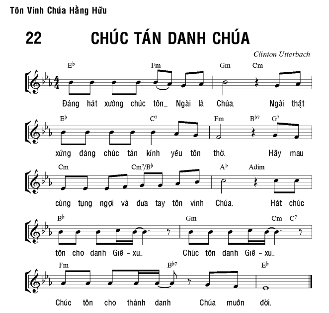 Chúc tán danh Chúa sheet bài hát
