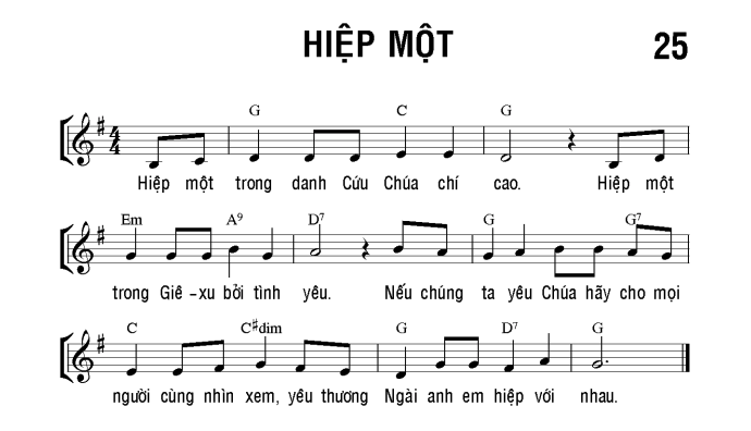 Hiệp một sheet bài hát