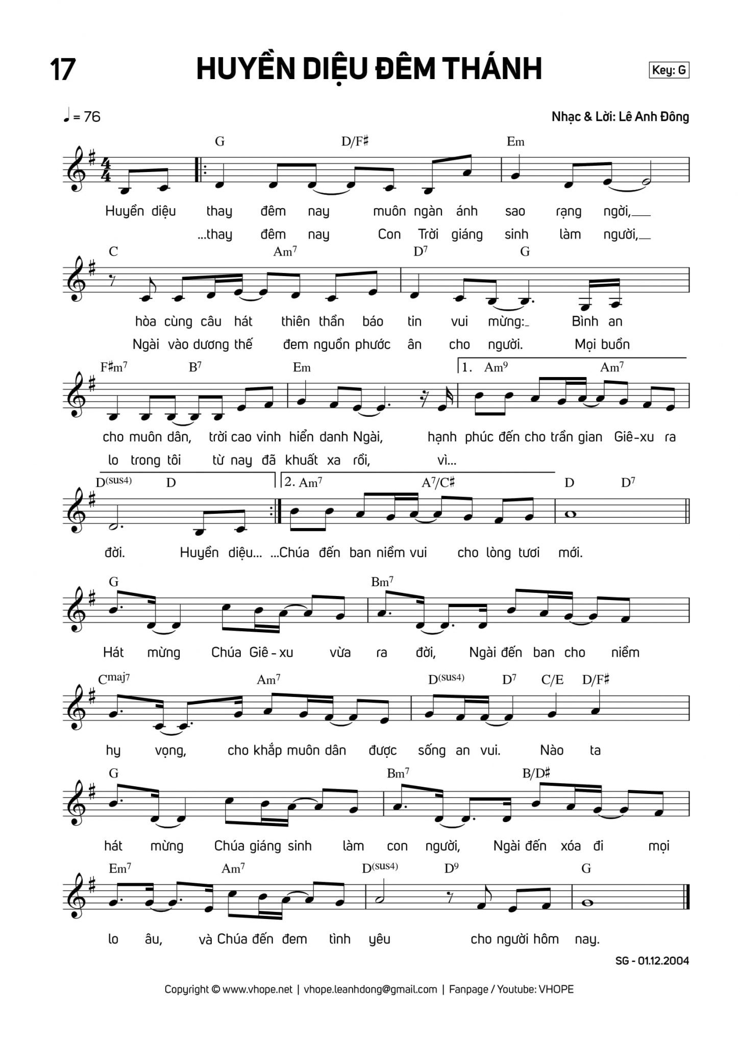 Huyền diệu đêm thánh sheet bài hát