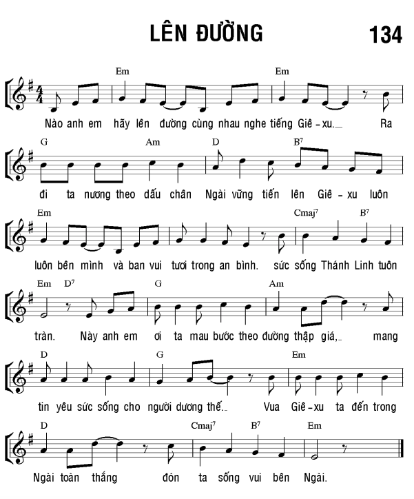Lên đường sheet bài hát