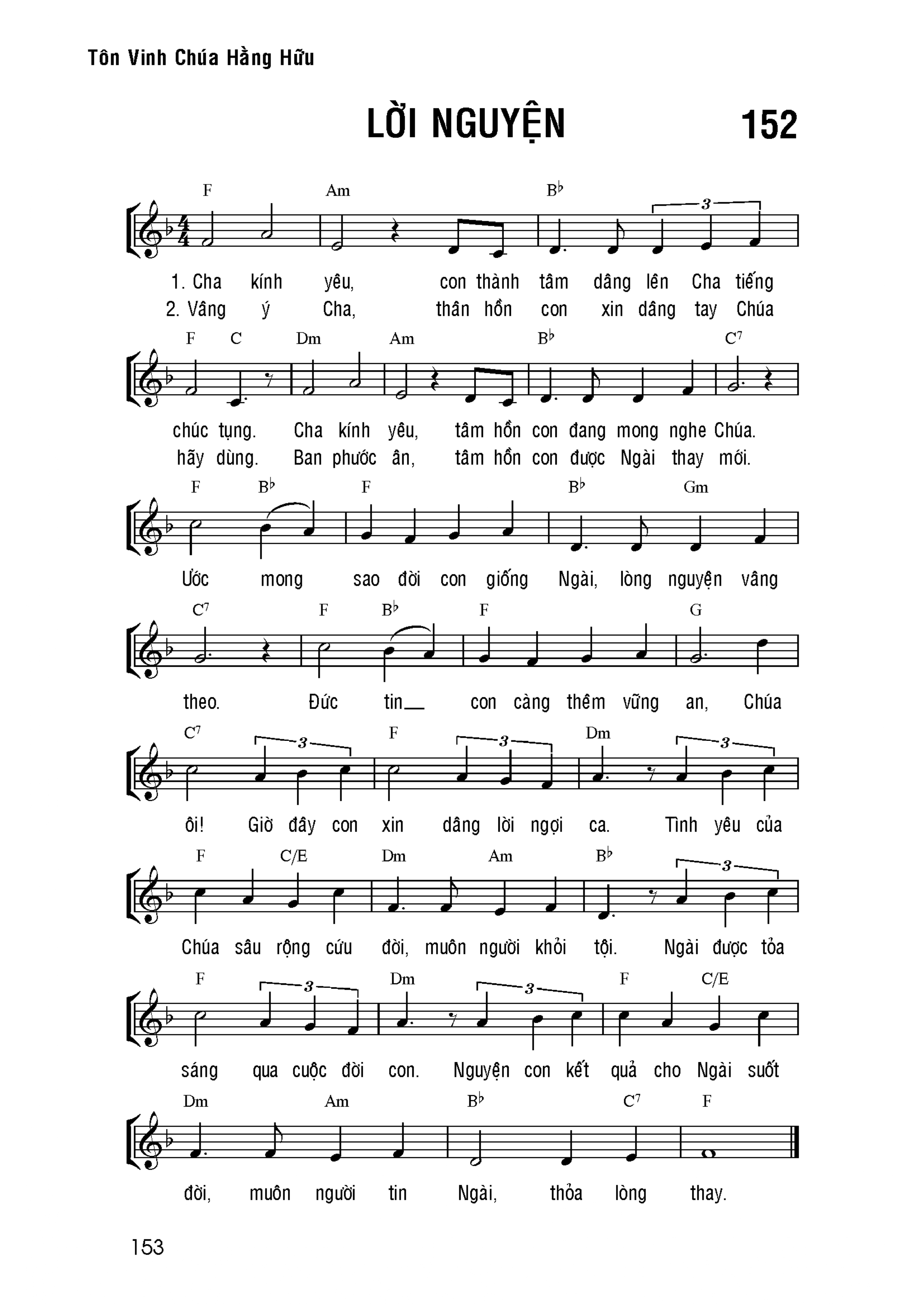 Lời nguyện sheet bài hát