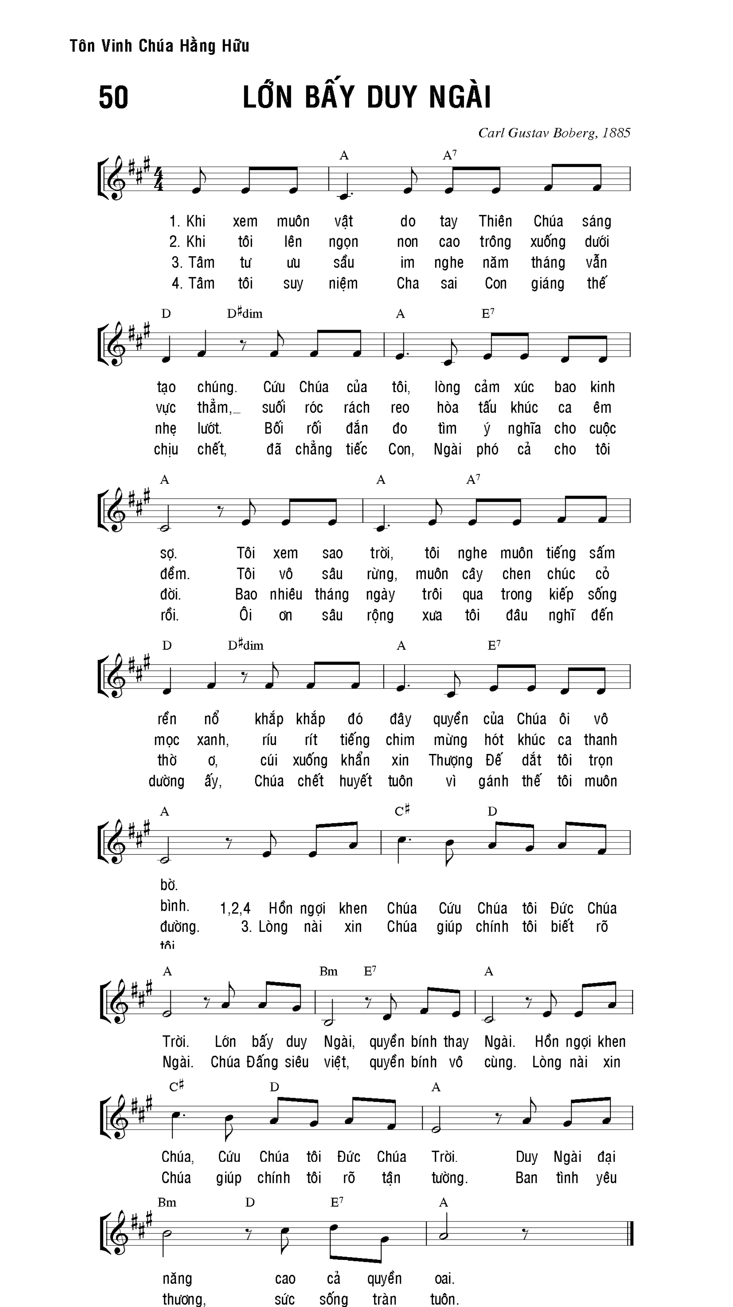 Lớn bấy duy Ngài  sheet bài hát