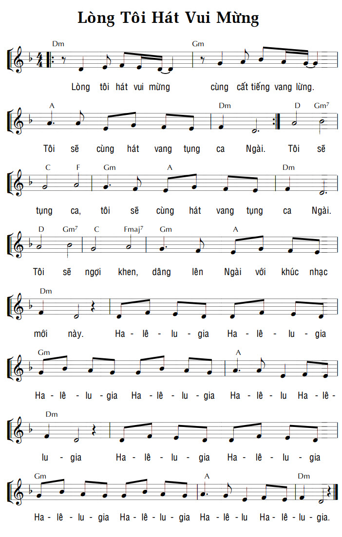 Lòng tôi hát vui mừng sheet bài hát
