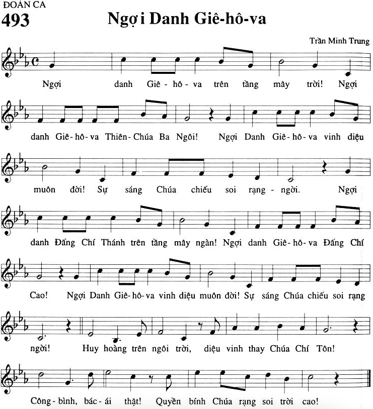 Ngợi danh Giê Hô Va sheet bài hát