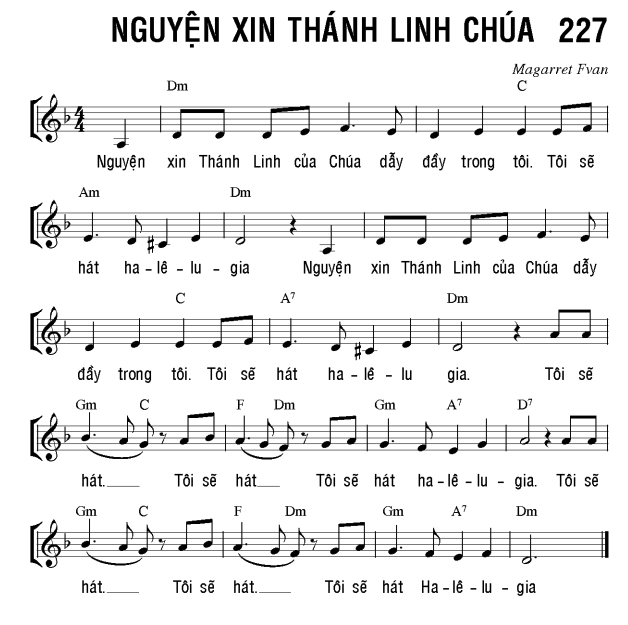Nguyện xin Thánh Linh của Chúa sheet bài hát