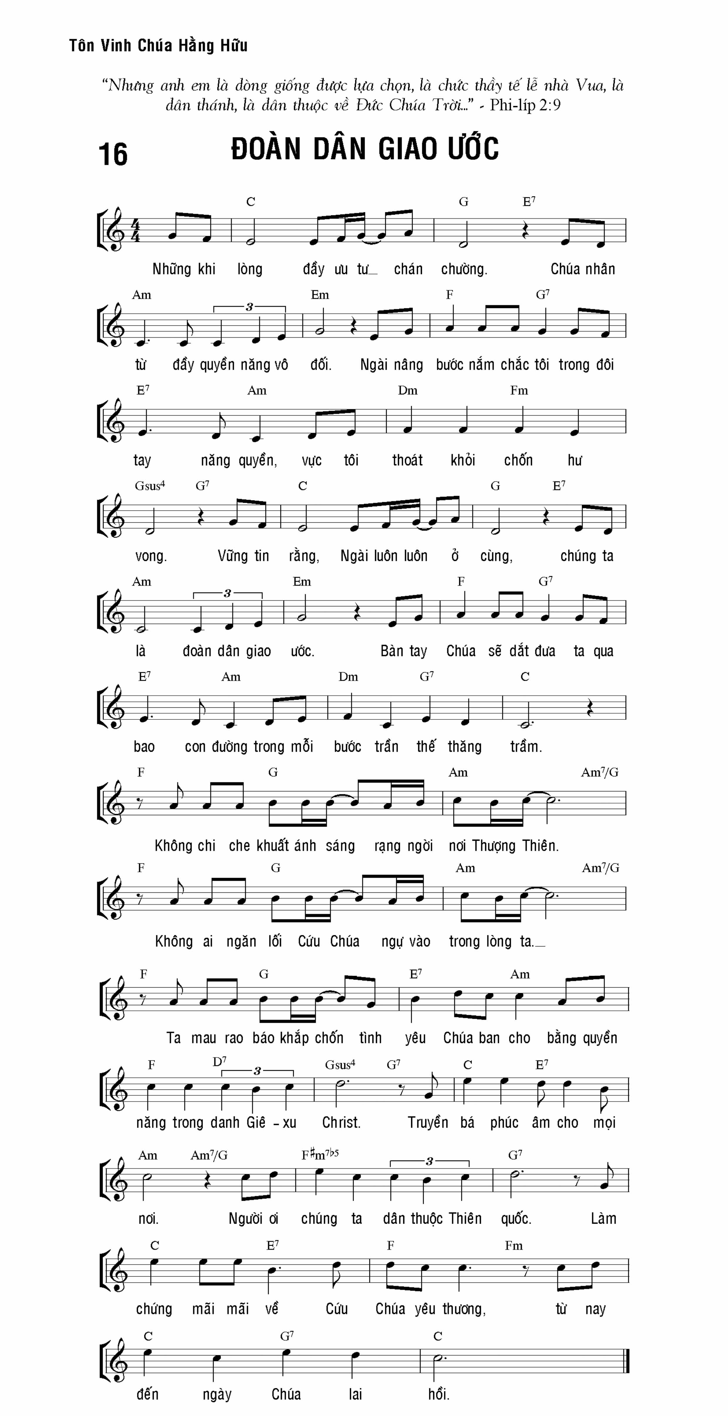 Đoàn dân giao ước sheet bài hát