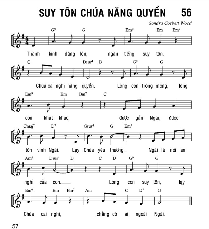 Suy tôn Chúa năng quyền sheet bài hát