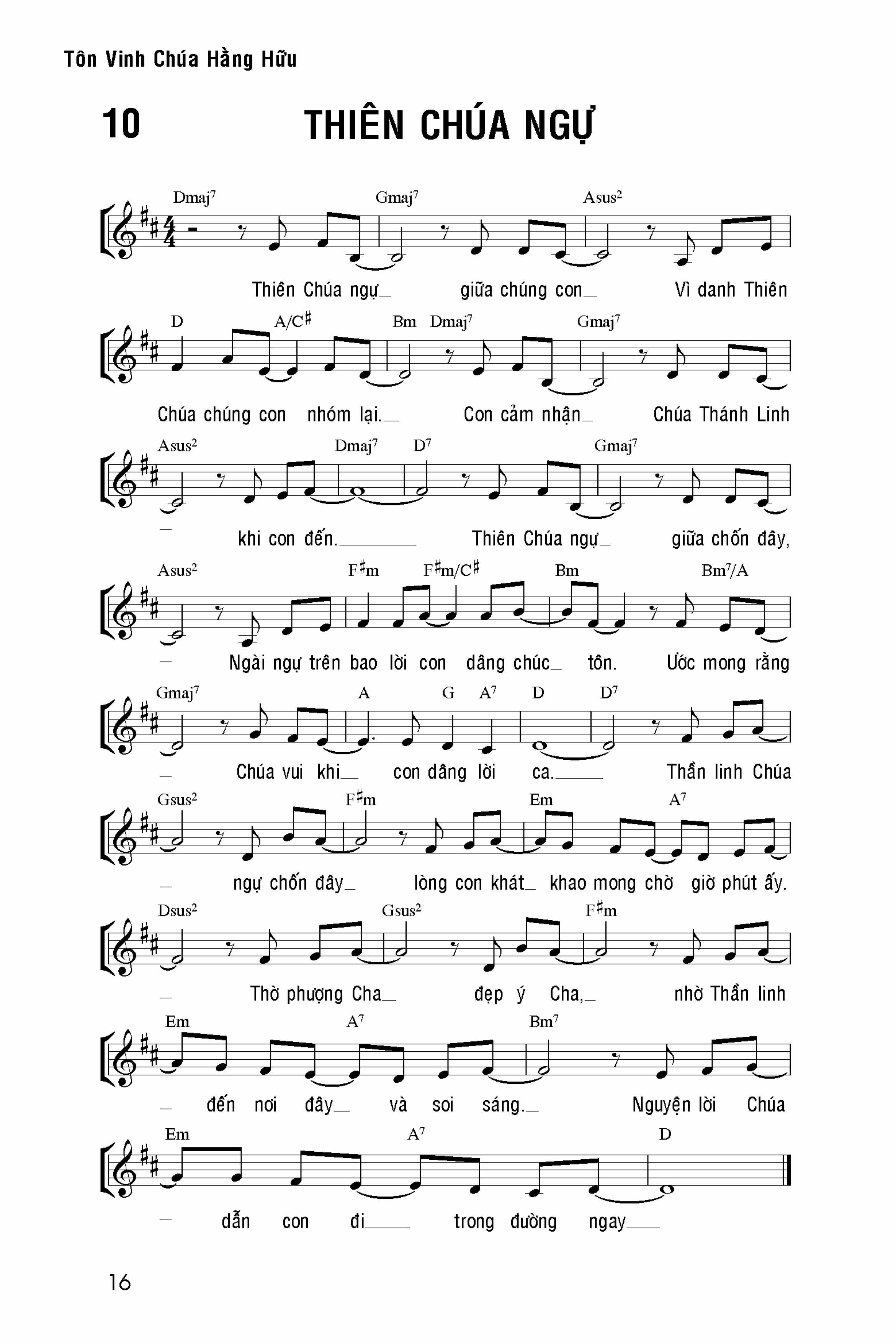 Thiên Chúa ngự sheet bài hát
