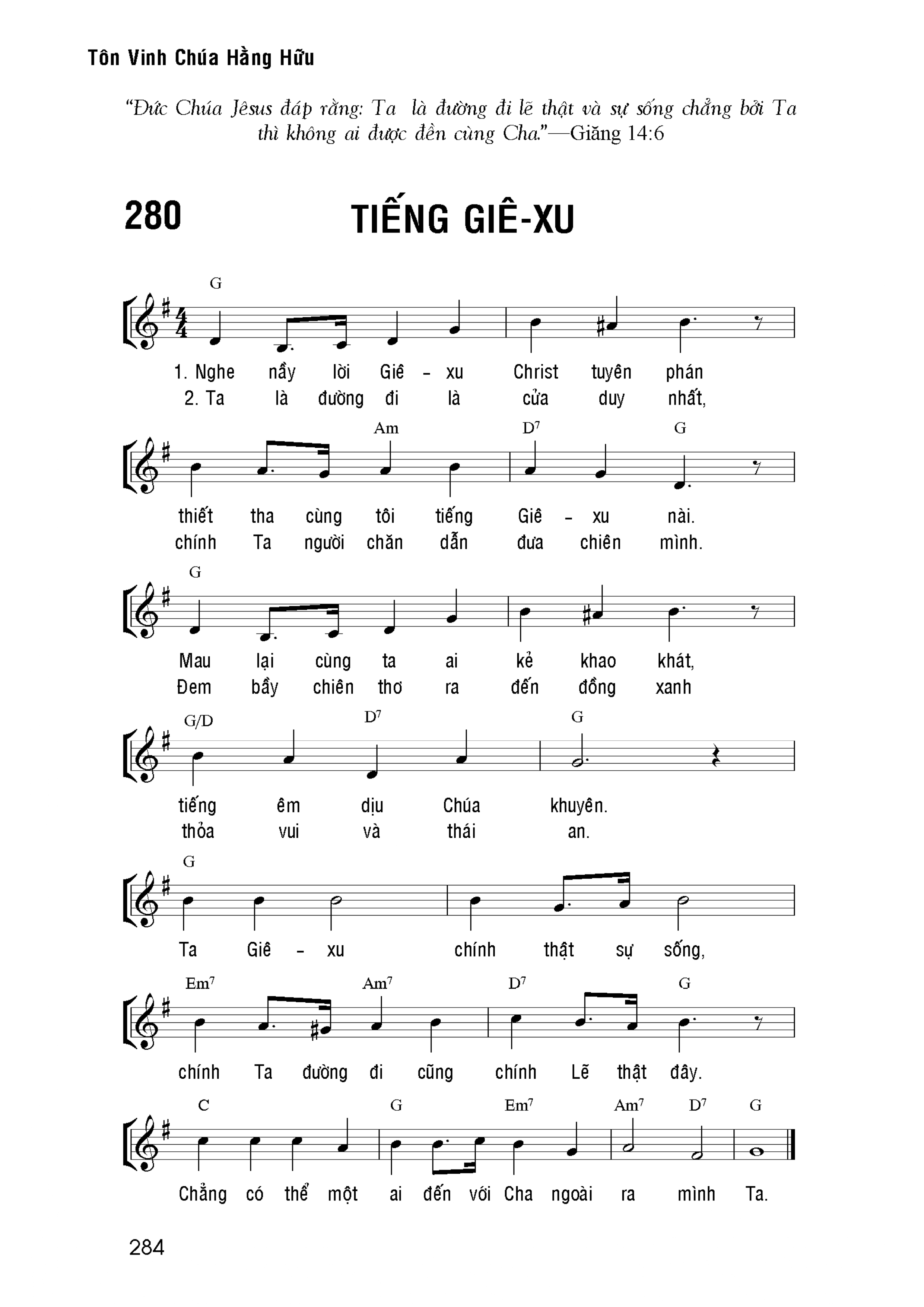 Tiếng Giê Xu sheet bài hát
