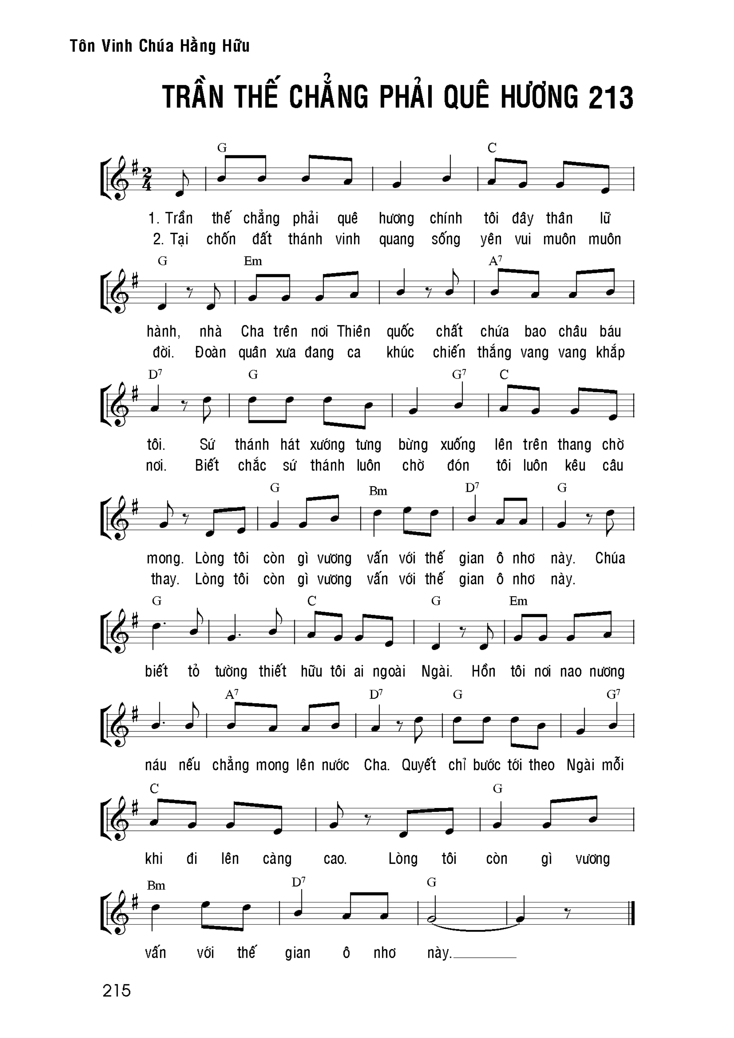 Trần thế chẳng phải quê hương sheet bài hát