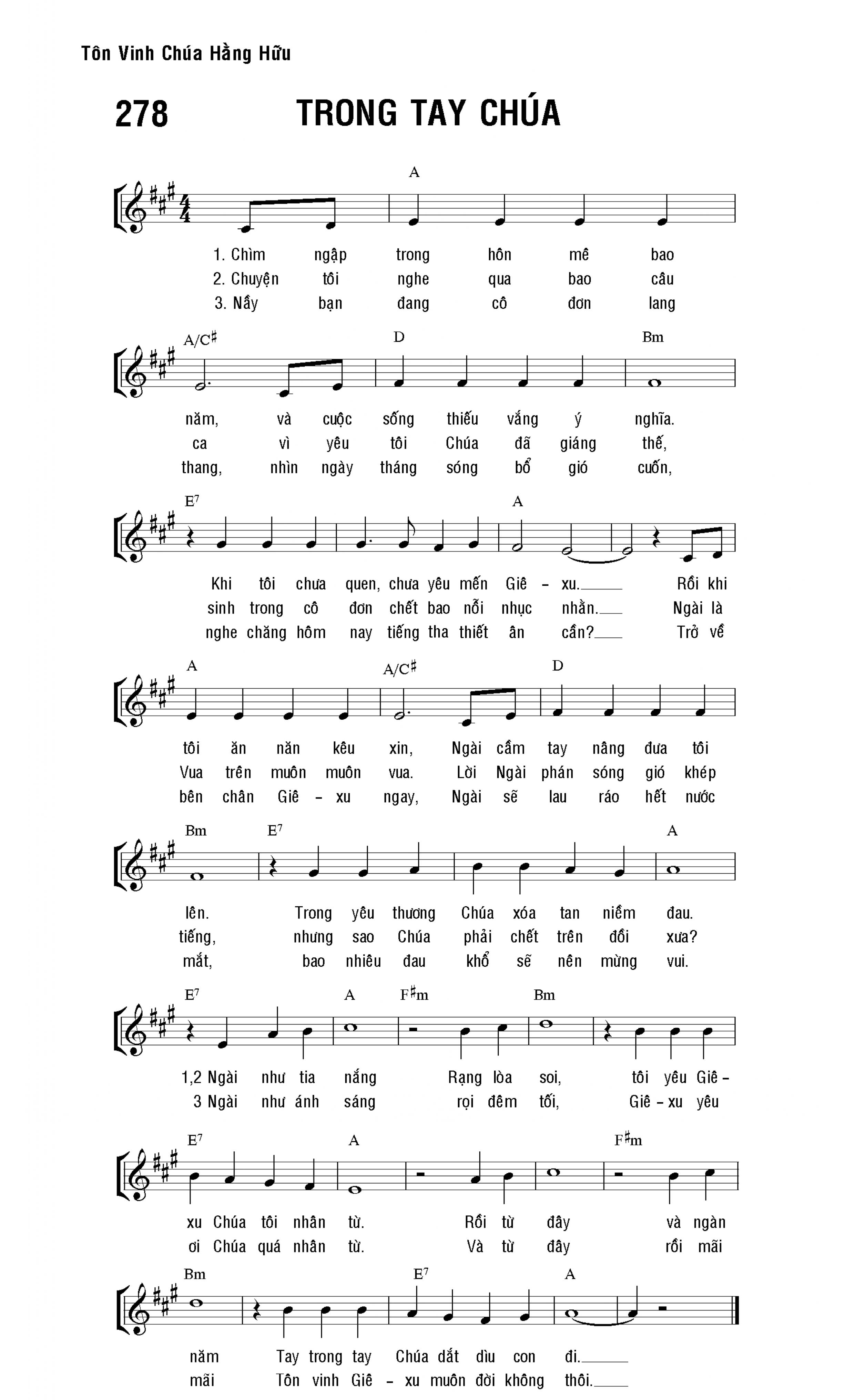 Trong tay Chúa sheet bài hát