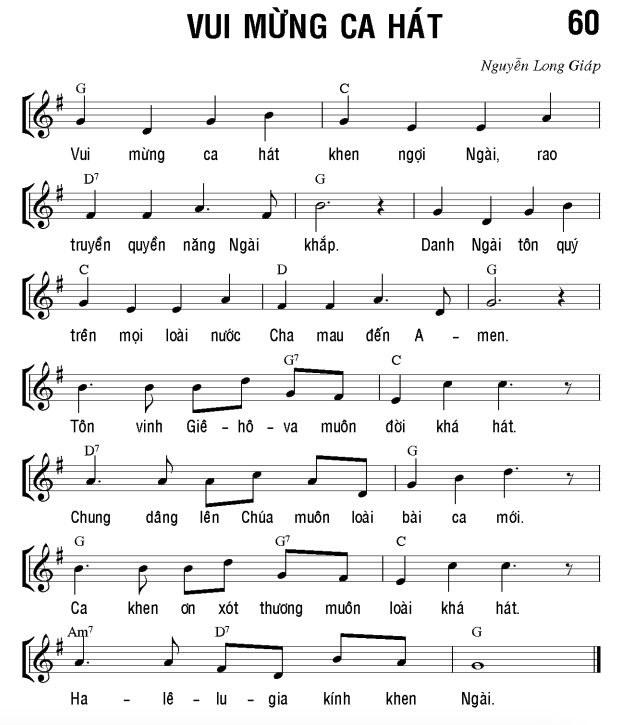 Vui mừng ca hát sheet bài hát