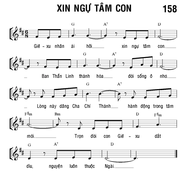 Xin ngự tâm con sheet bài hát