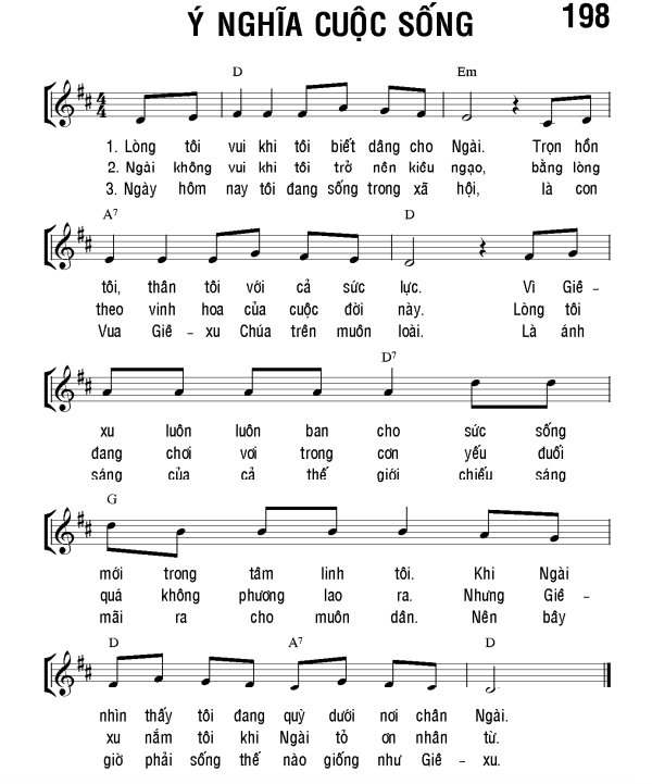 Ý nghĩa cuộc sống sheet bài hát